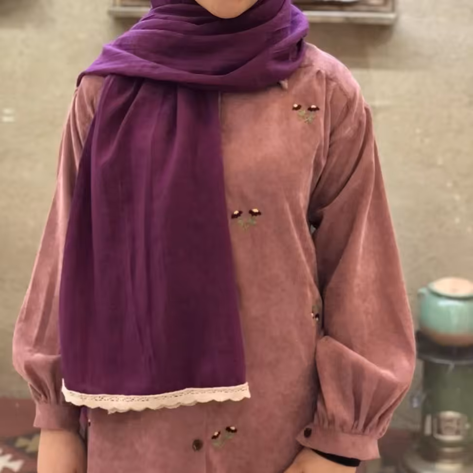 شال دخترانه و زنانه وال نخی نوار کنفی دو متری در رنگ بندی 