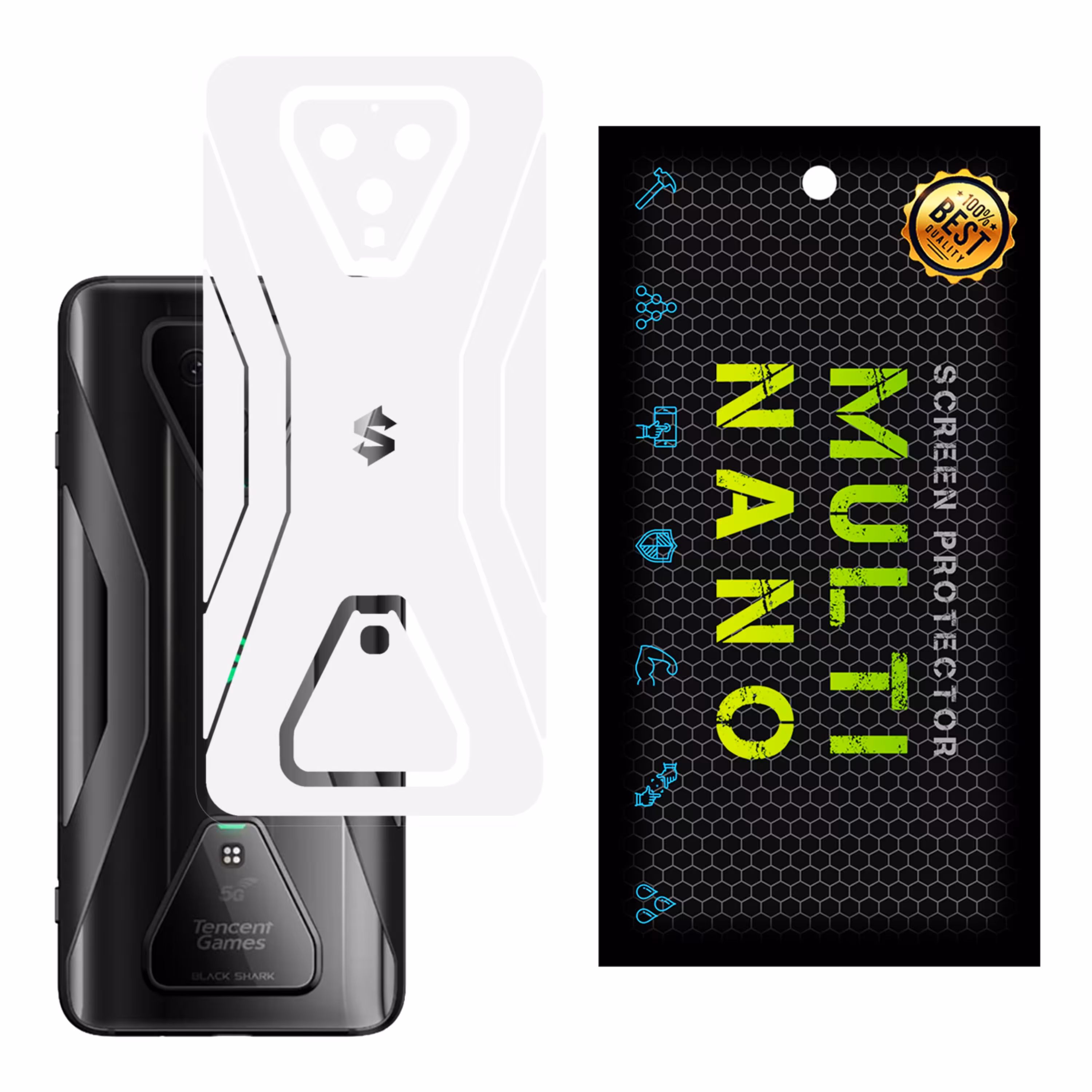 برچسب پوششی MultiNano مدل X-F1M- White برای پشت موبایل شیامی Black Shark 3 