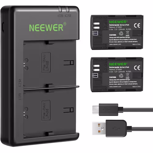 شارژر و باتری دوربین Neewer LP-E6NH Batteries Dual USB Charger Kit
