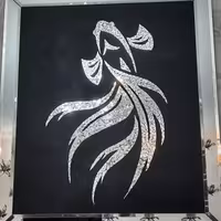 تابلو طرح ماهی آینه کاری شده