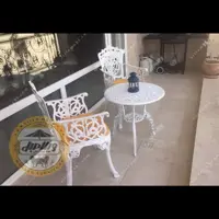 میز و صندلی باغی آلومینیومی مرغابی 4 نفره با میز 79 سانت و با تشک (پس کرایه)