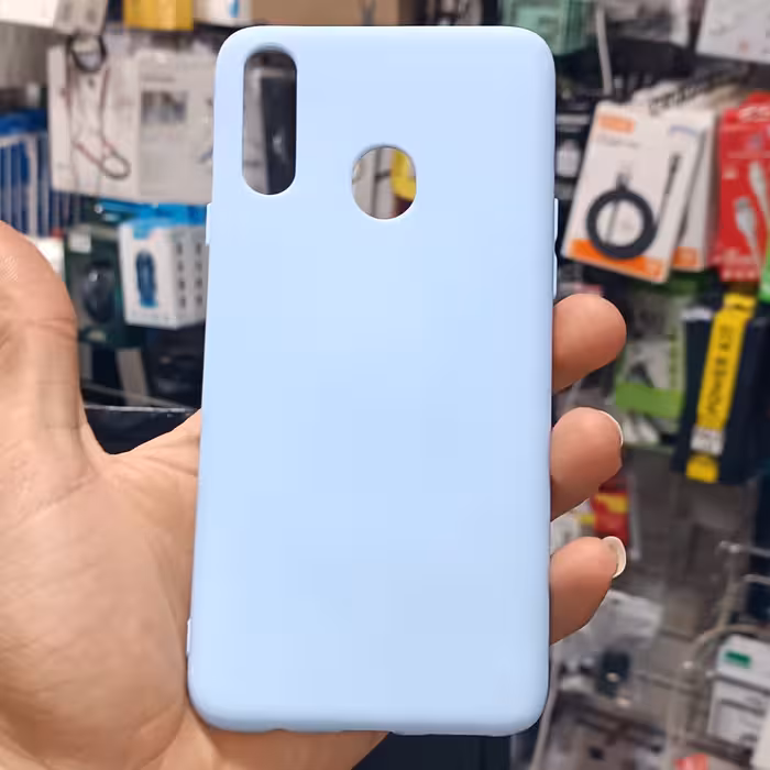قاب گارد کاور Samsung a20s سیلیکونی آبی داخل مخمل سامسونگ ا بیست اس 
