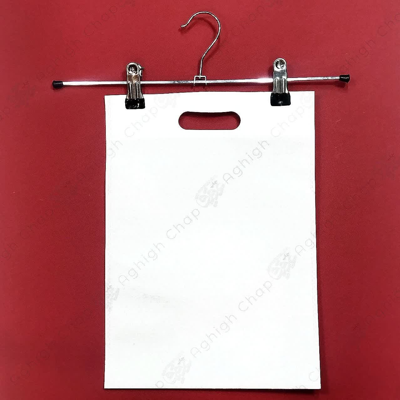 ساک پارچه ای دسته موزی سایز 25در 35رنگ سفید بسته 100 عددی