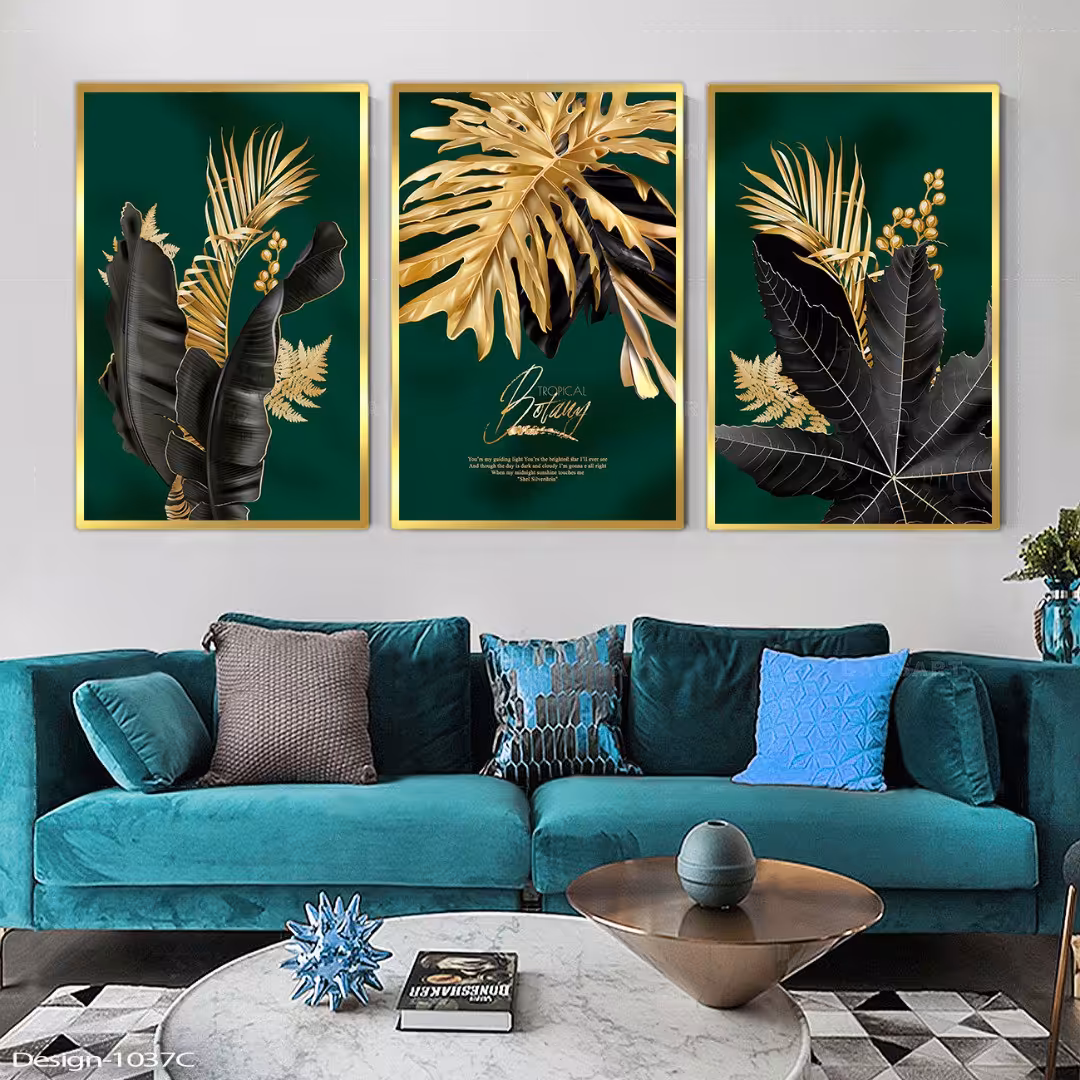 تابلو دکوراتیو مجموعه  گل های گرمسیری3تیکه سایز 50در70