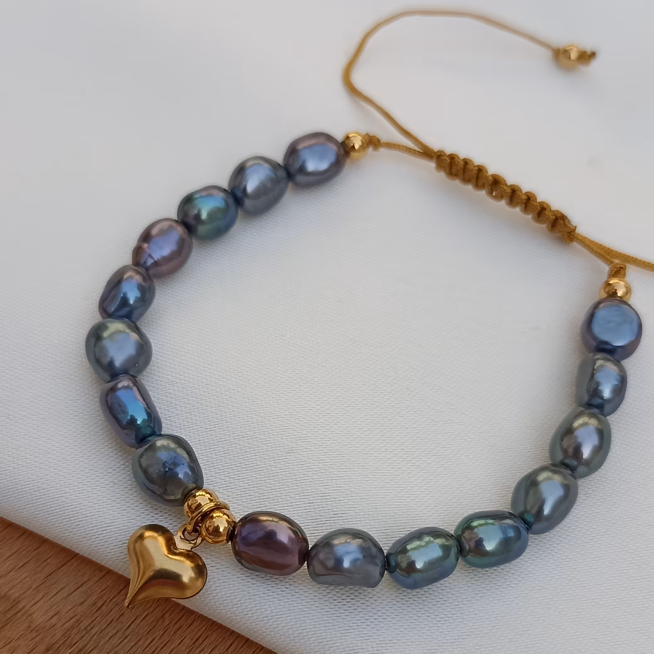 دستبند مروارید  کبود قلبی