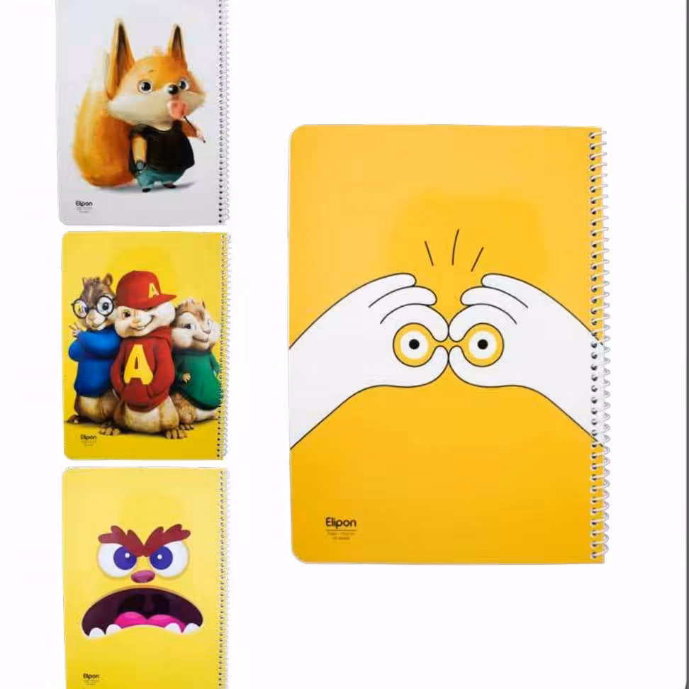 دفتر 40 برگ تک خط فنری جلد گلاسه طرح کلاسیک الیپون کد 63102