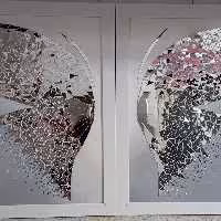 تابلو آینه کاری طرح پروانه 