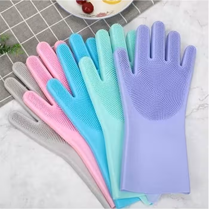 دستکش ظرفشویی سیلیکونی اسکاج دار درجه یک