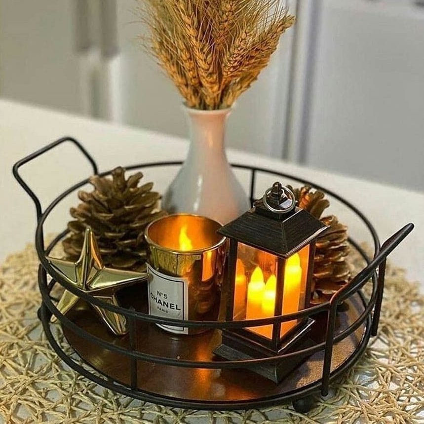 سبد دسته دار کف چوبی قطر 22 س م