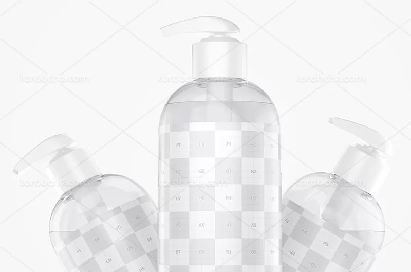 موکاپ بسته بندی بطری پمپی | گرافیک با طعم تربچه