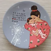 دیوارکوب سفالی طرح تولد نوزاد دخترانه گالری ماه آسمانی 