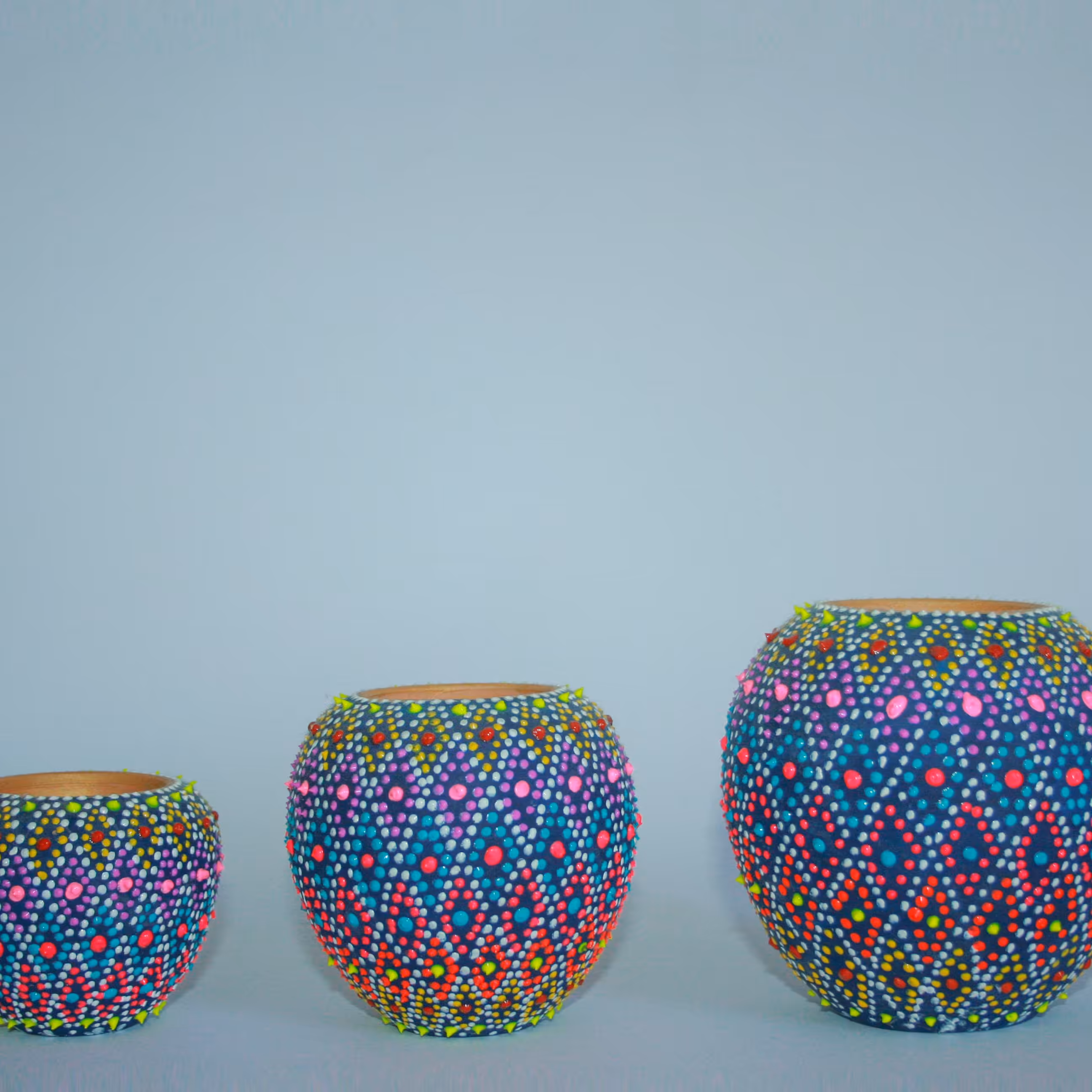 شمعدون توپی سه تیکه نقطه کوبی