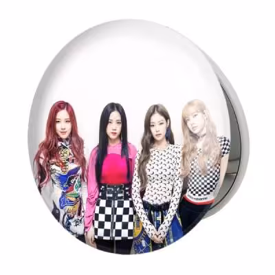 آینه جیبی خندالو طرح گروه بلک پینک Black Pink مدل تاشو کد 14590