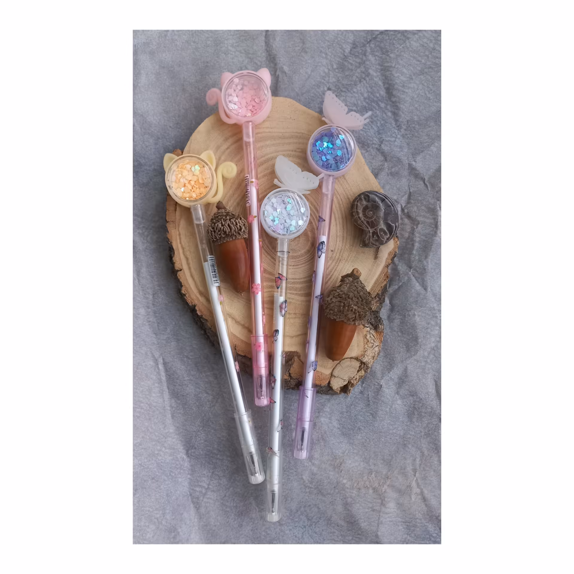 روان نویس پروانه طلقی پولک دار و روان نویس گربه طلقی پولک دار