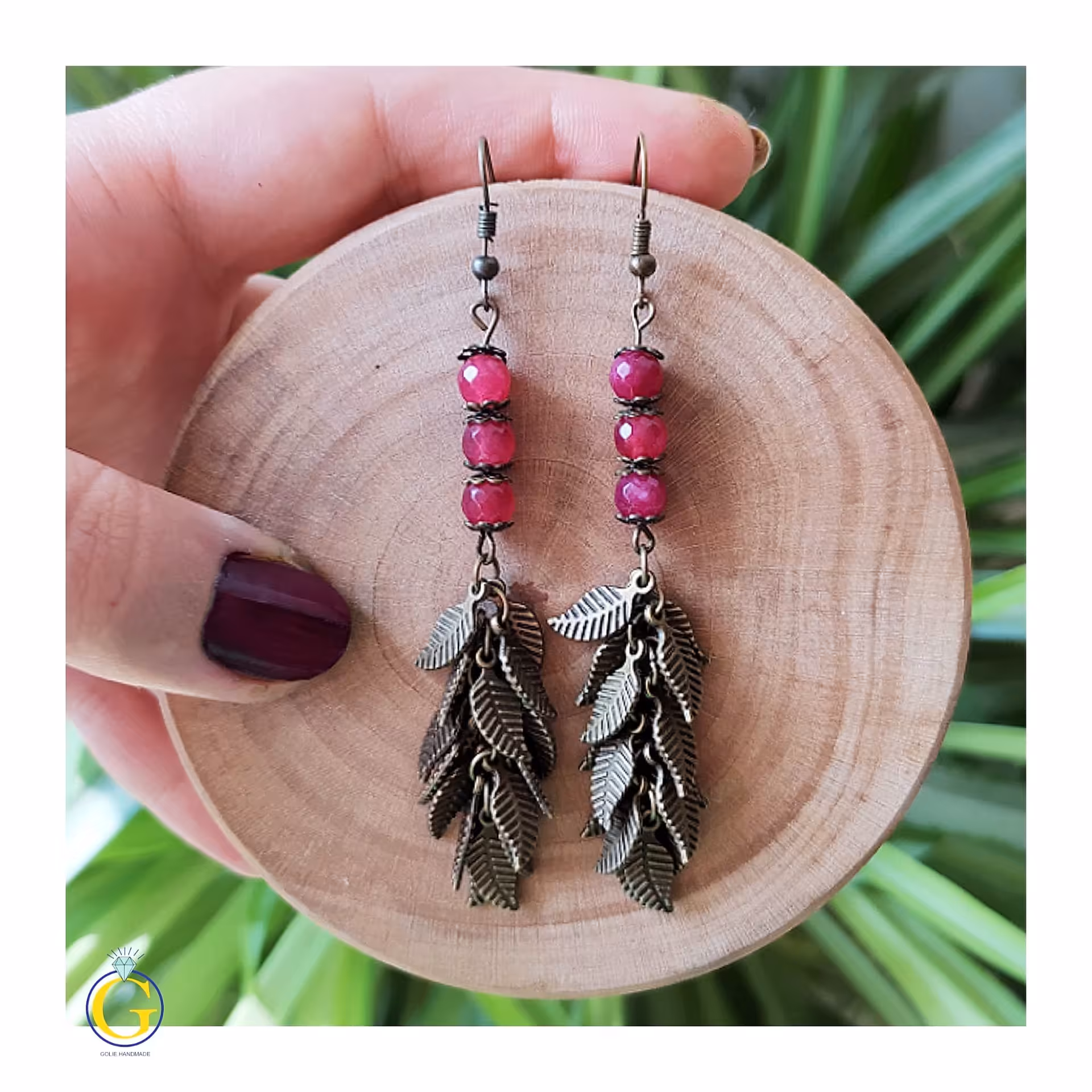 گوشواره آویز برگی