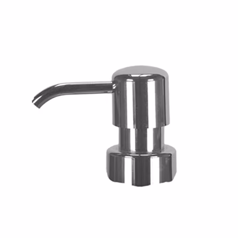 یدک پمپ مخزن مایع دستشویی پلاستیکی با لوله خم نقره ای