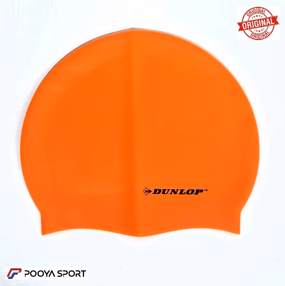 کلاه شنا حرفه ای سیلیکنی نارنجی دانلوپ DUNLOP اصل