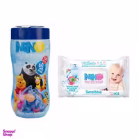 دستمال مرطوب کودک نینو (Nino) مدل Sensitive بسته 70 عددی به همراه دستمال مرطوب کودک نینو مدل Nutritious بسته 75 عددی