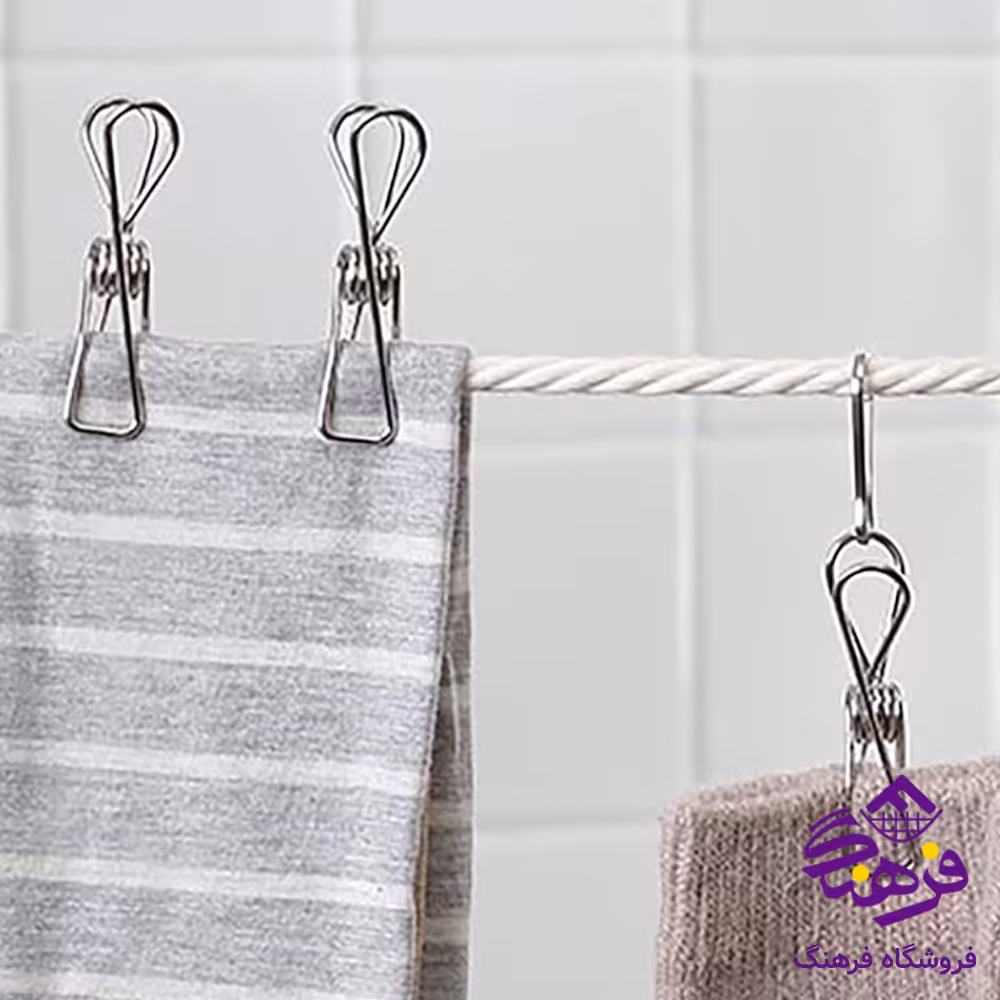 گیره فلزی چینی رنگی 10 عددی