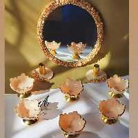 ست هفتسین  طرح گل رنگ گلبهی 