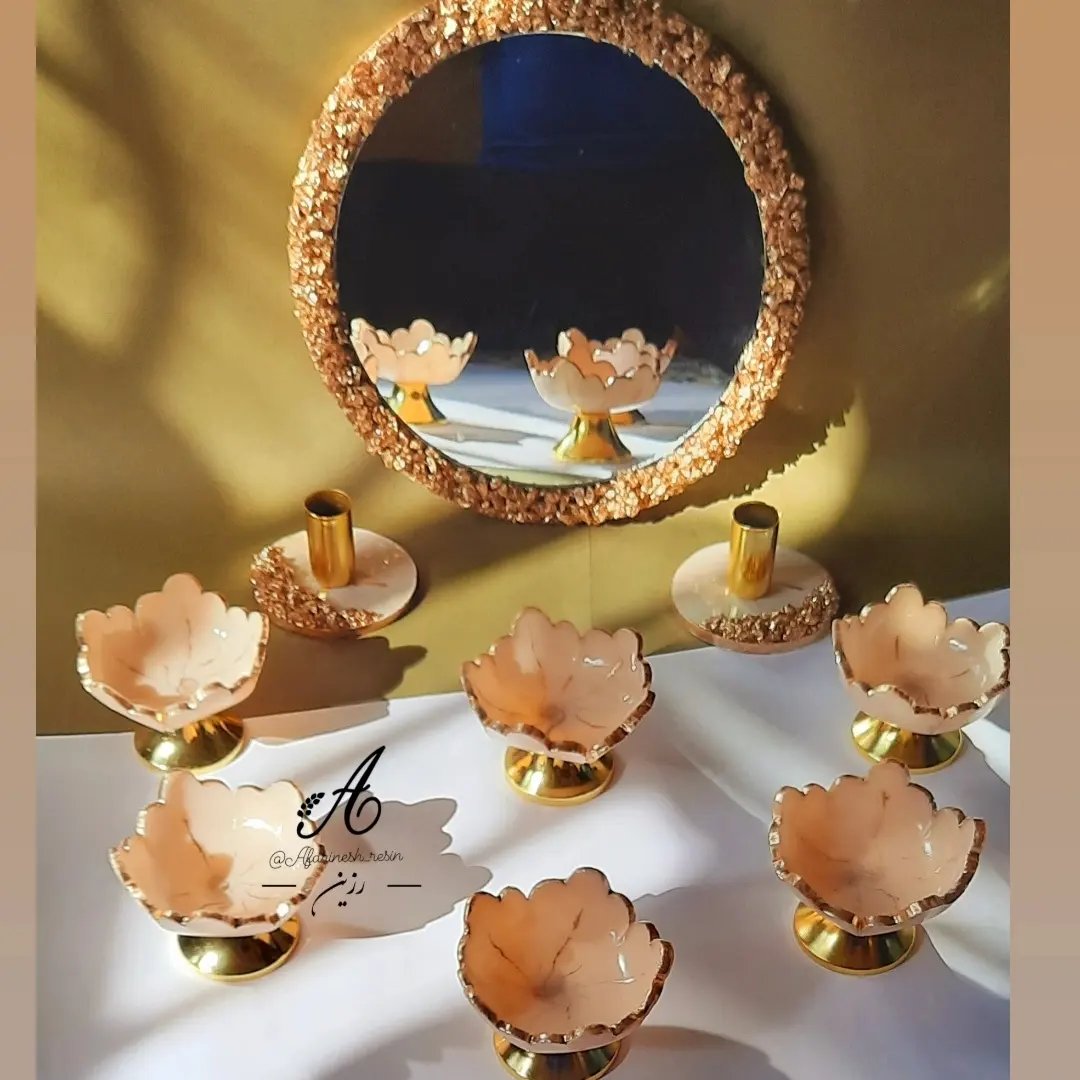 ست هفتسین  طرح گل رنگ گلبهی 