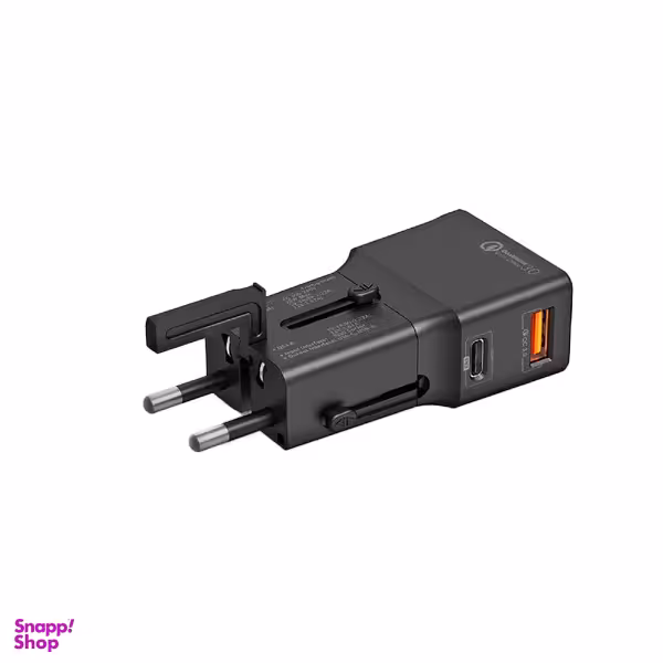 شارژر دیواری 20 وات پرومیت مدل TRIPLUG-PD20.BL