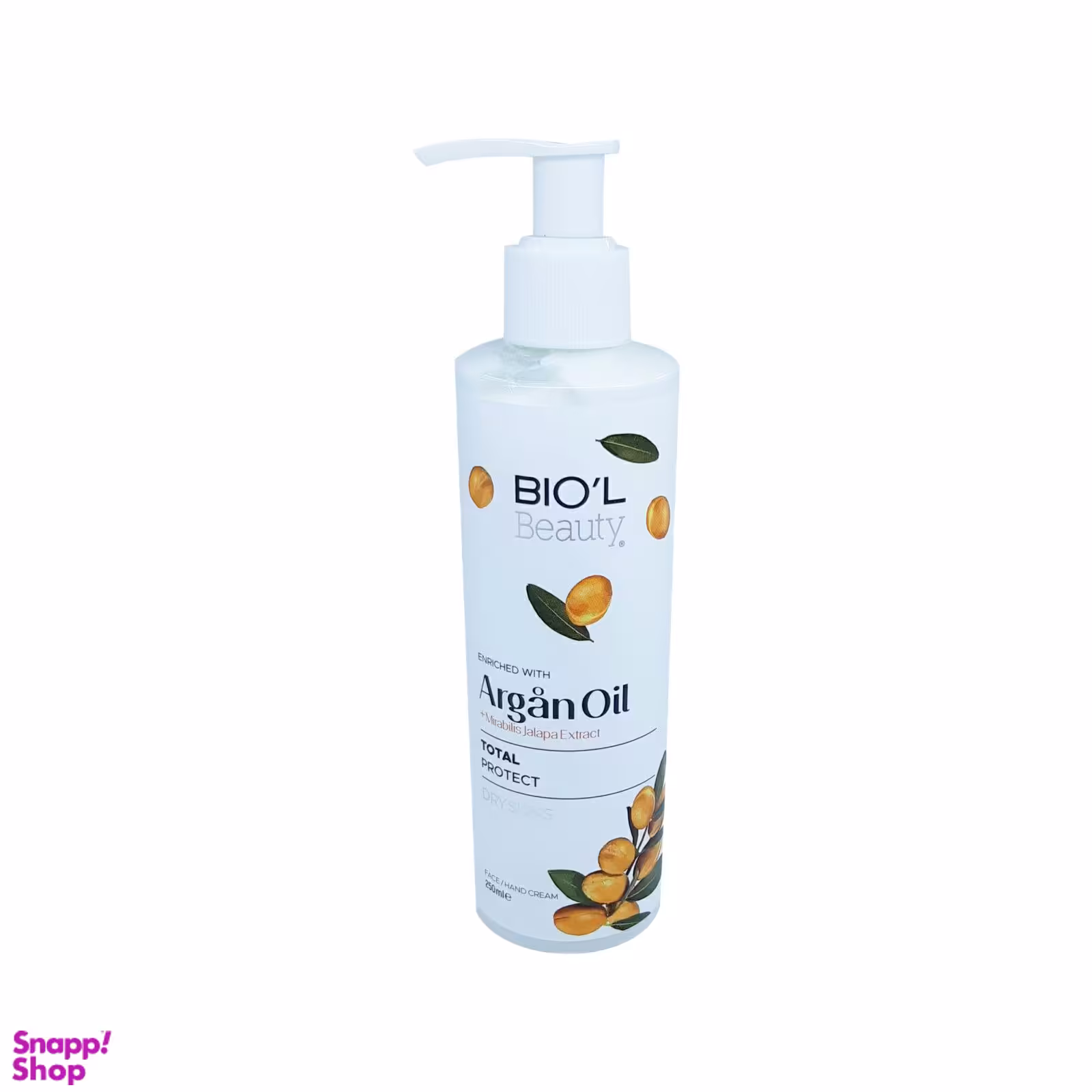 کرم مرطوب کننده پمپی بیول (Biol) مدل Argan Oil حجم 250 میلی‌ لیتر