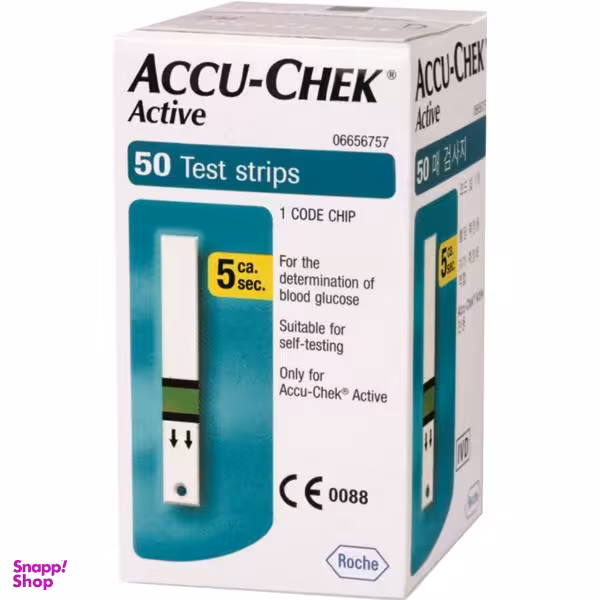 نوار تست قند خون آکیو چک (Accu Chek) مدل اکتیو بسته 50 عددی