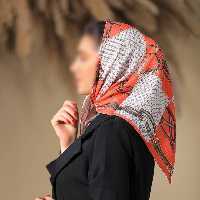 مینی اسکارف (باندانا) طرح  گوچی  رنگ سفید نارنجی ارسال رایگان 