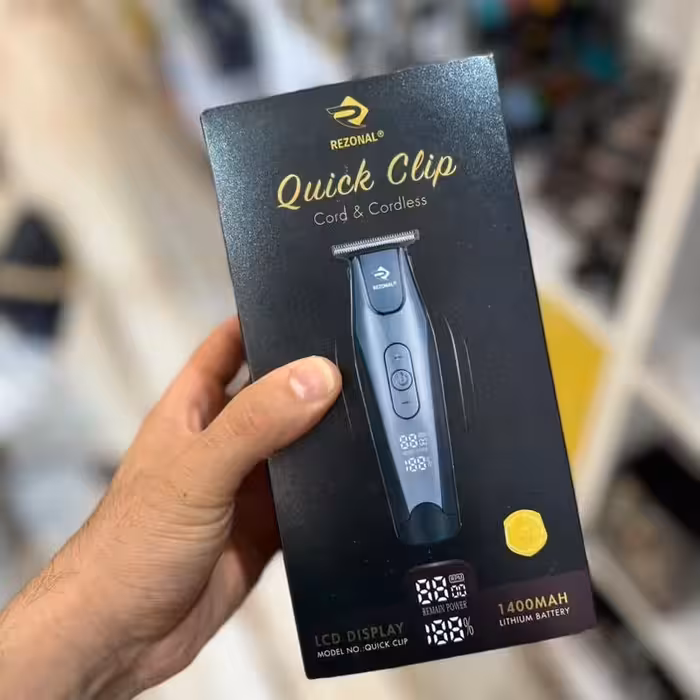 ماشین اصلاح خط زن  اصلی رزونال کوئیک کلیپ اصلاح موی سر وصورت وبدن کاملا حرفه ای باقدرت صفرزنی بسیار بالا