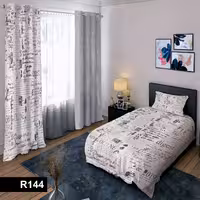 رو تختی یک نفره سه بعدی طرح روزنامه 