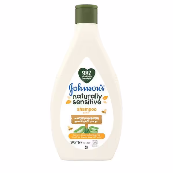 شامپو سرکودک سری Naturally Sensitive حاوی عصاره آلوئه ورا 395 میل جانسون johnsons