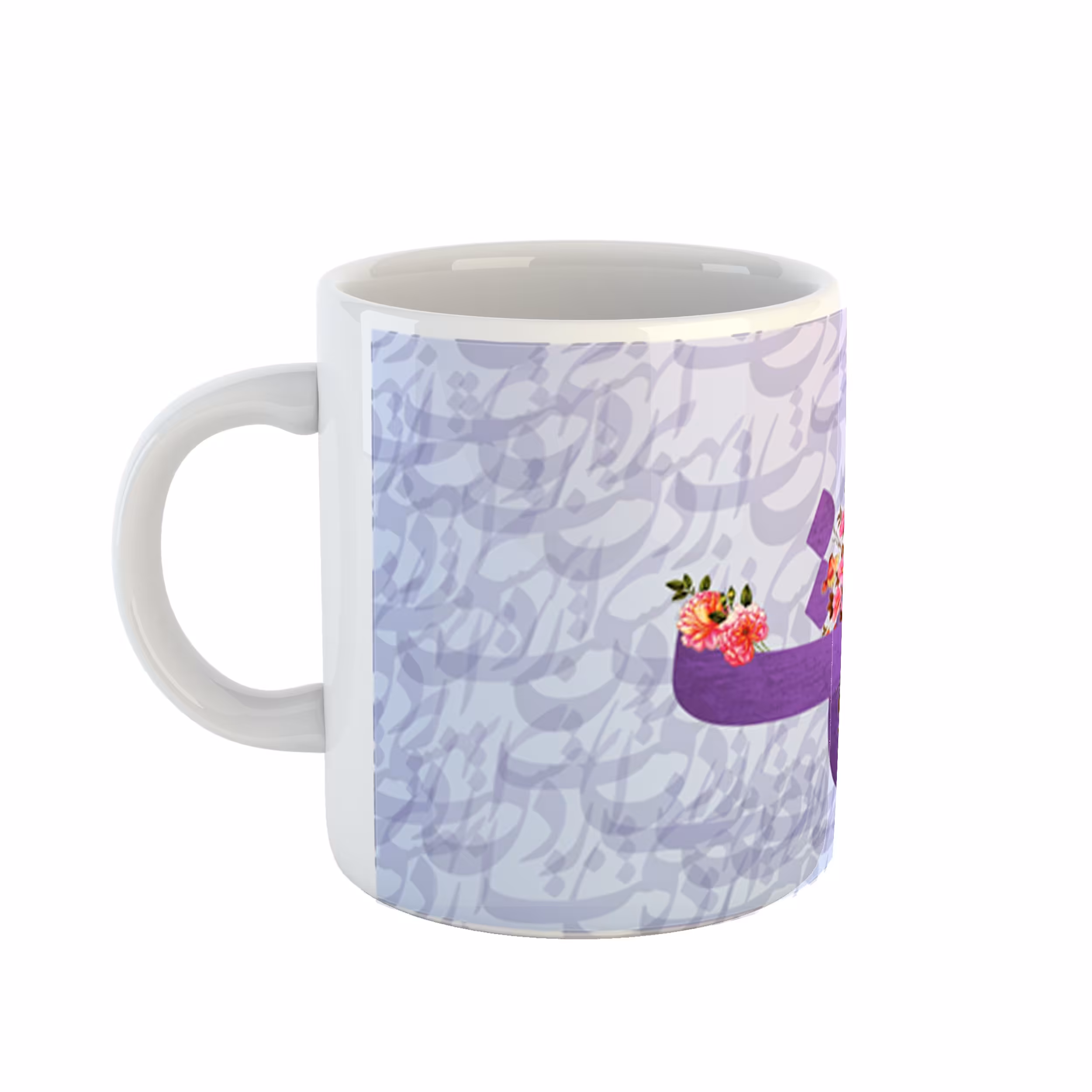 ماگ سفید سرامیکی طرح تولد اردیبهشتی کد 02