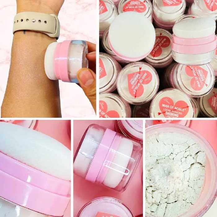 پک 4 عددی شیمر و هایلایتر پد دار کاسه ای بدن و صورت ایمن آف نوبل شاین بسیار بالا بافت پودری ماندگاری طولانی 