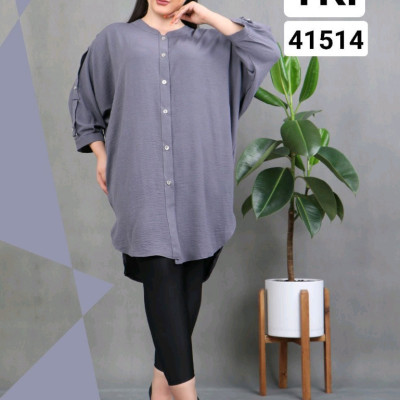 مانتو اسپرت زنانه ابروبادی سایز بزرگ آستین کیمونو41514(موجودی سوال شود)