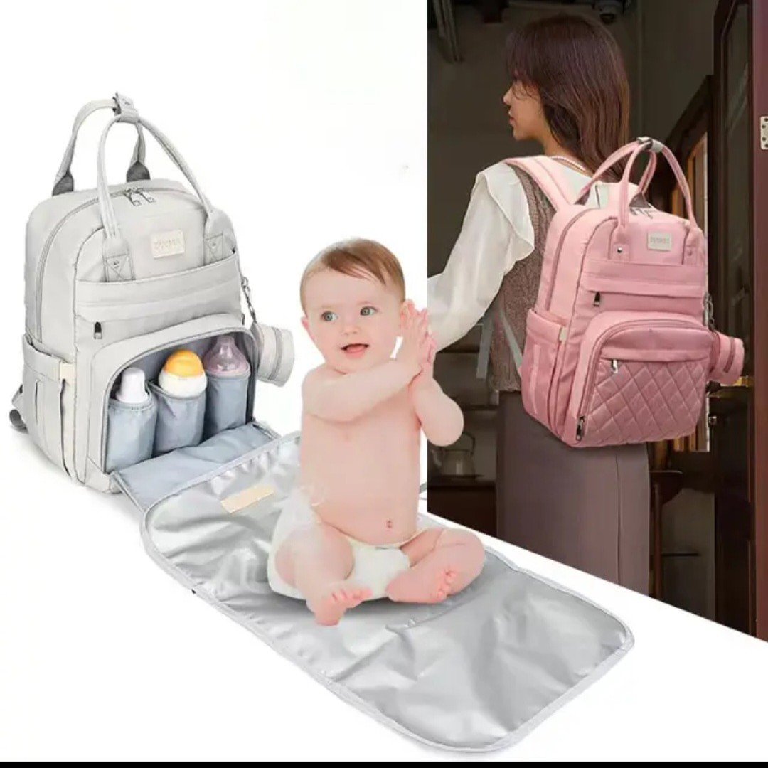 کیف و کوله پشتی سیسمونی مادر و کودک ضد  آب  همراه با تشک تعویض 