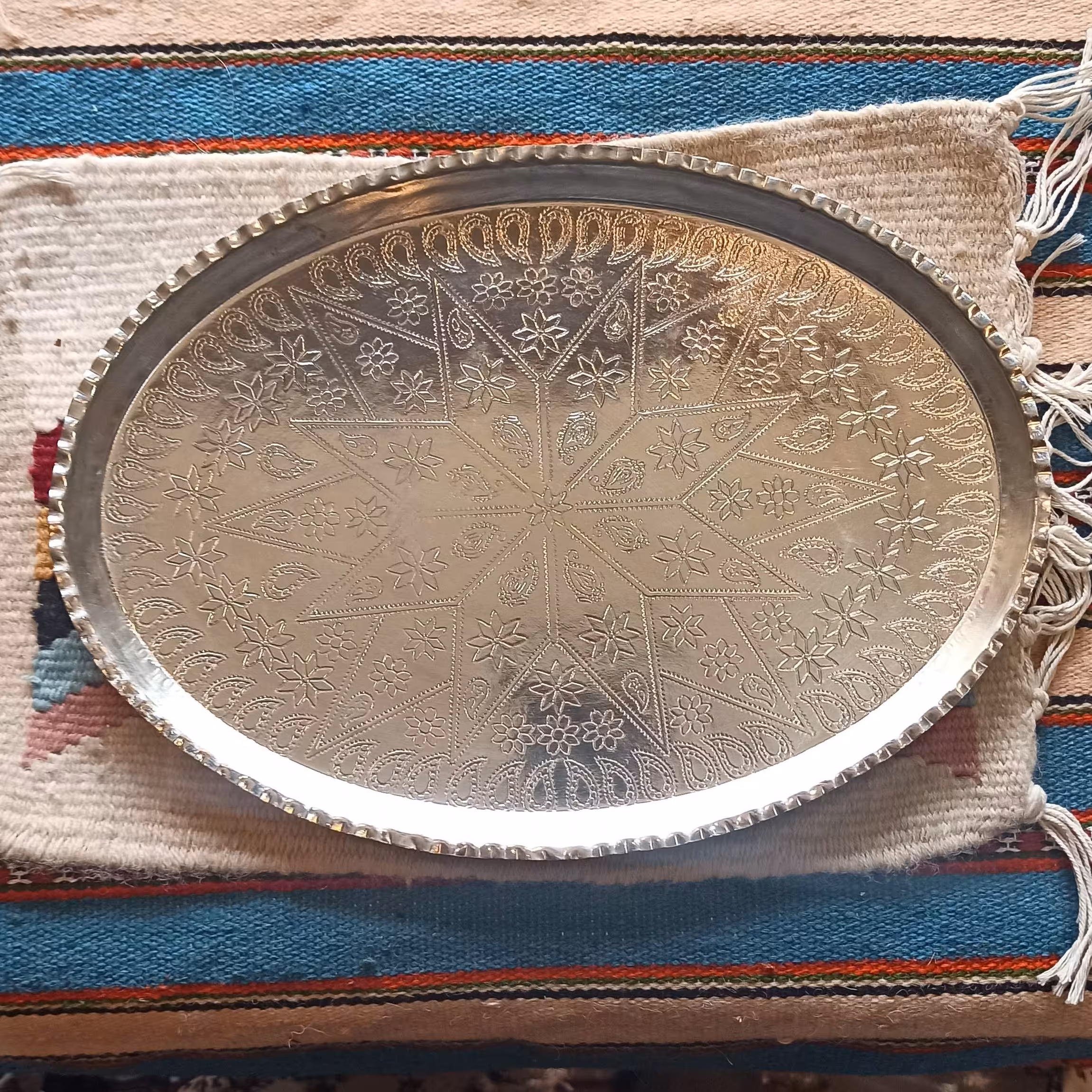 سینی مسی بیضی قلع اندود