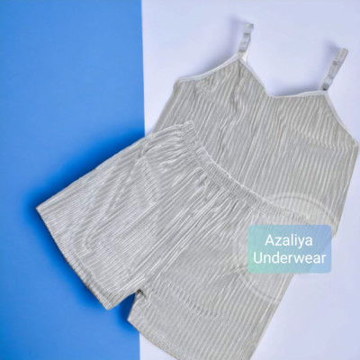 ست تاپ شلوارک مخمل کبریتی زنانه رنگ طوسی