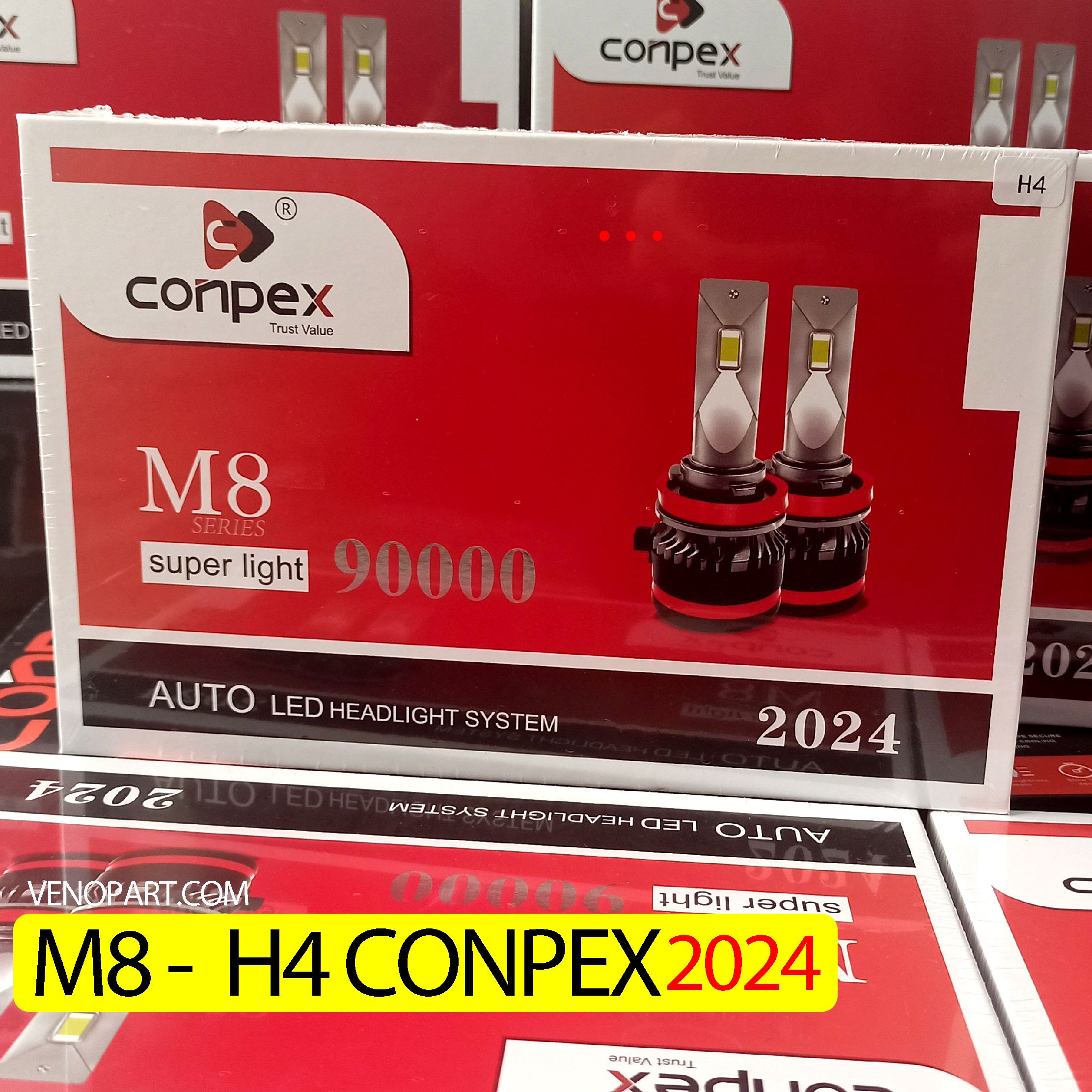 لامپ هدلایت کانپکس M8(پایه H4)  تضمین اورجینال با (کارت گارانتی تعویض یک ساله) سری 2024  و ارسال رایگان