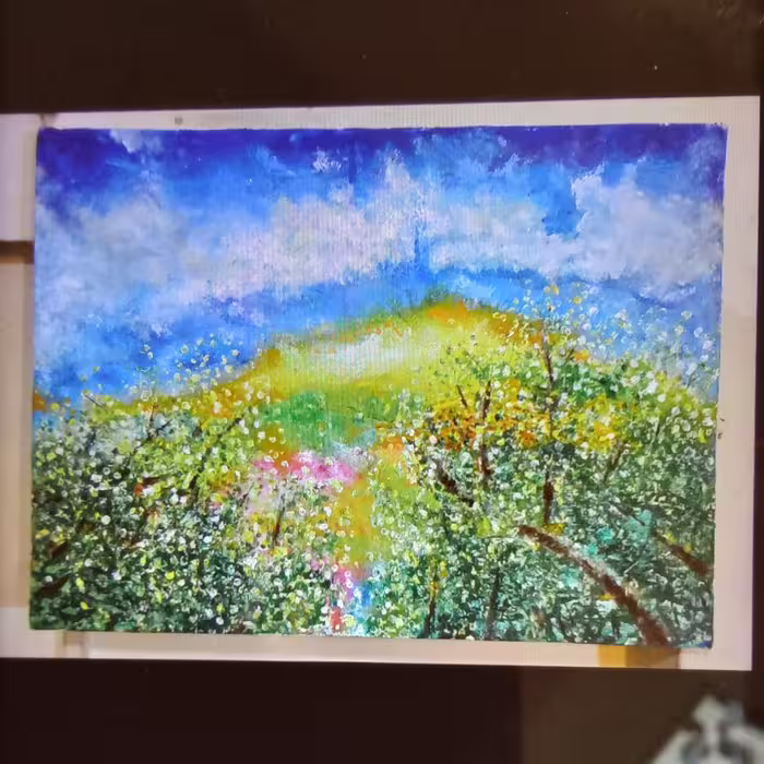 تابلو نقاشی باغ آسمانی