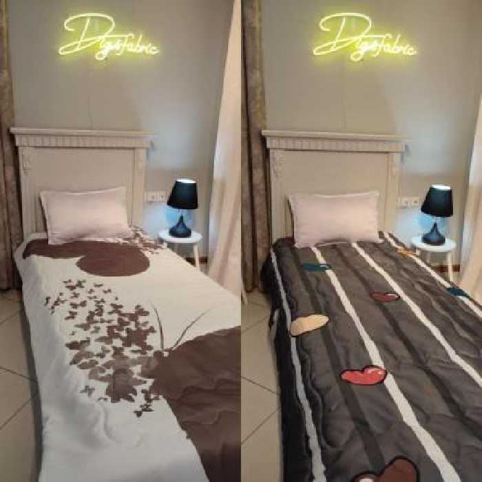 لحاف یک نفره طرح پروانه و قلب