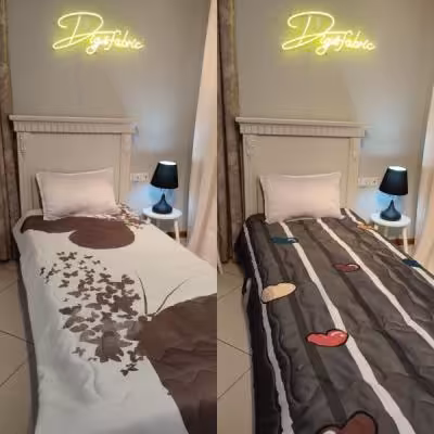 لحاف یک نفره طرح پروانه و قلب