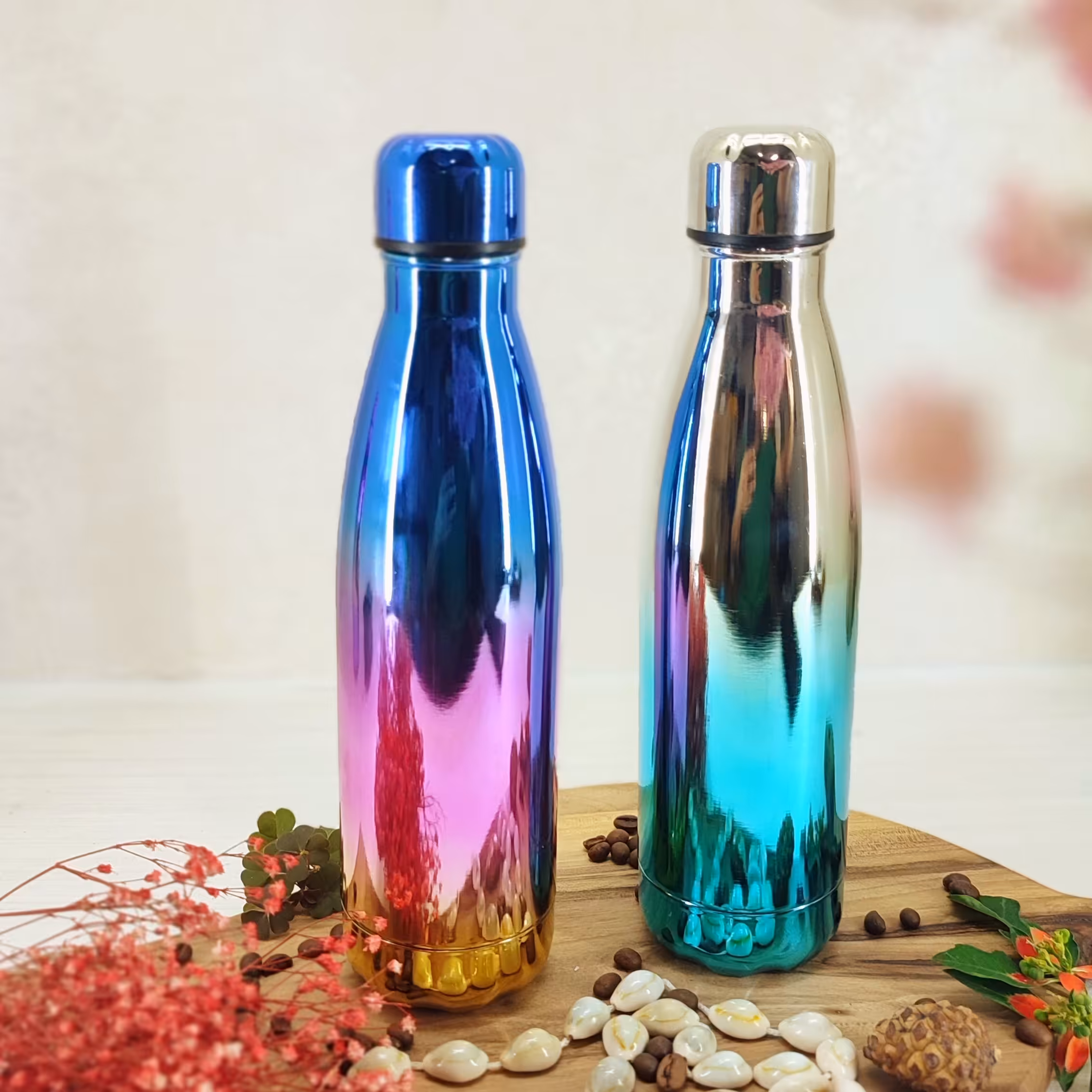 فلاسک و قمقمه استیل چند رنگ ظرفیت 0.5 لیتر