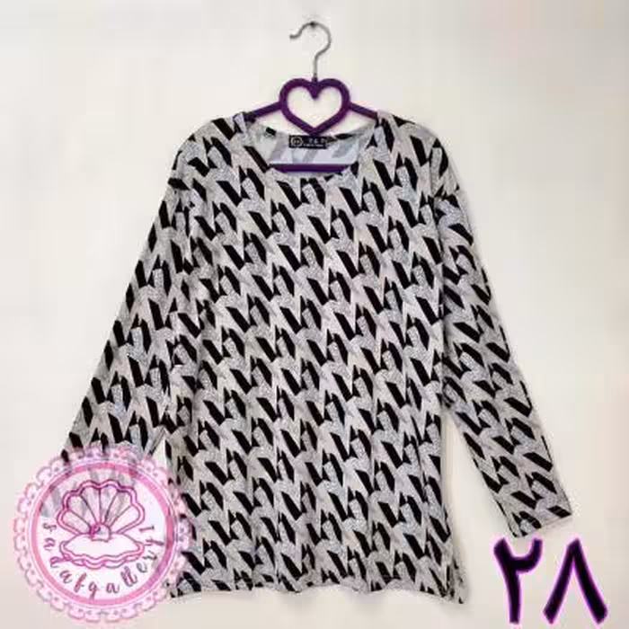 بلوز نخی پنبه‌ای آستین بلند 28 قواره بزرگ زنانه فروشگاه صدف گالری