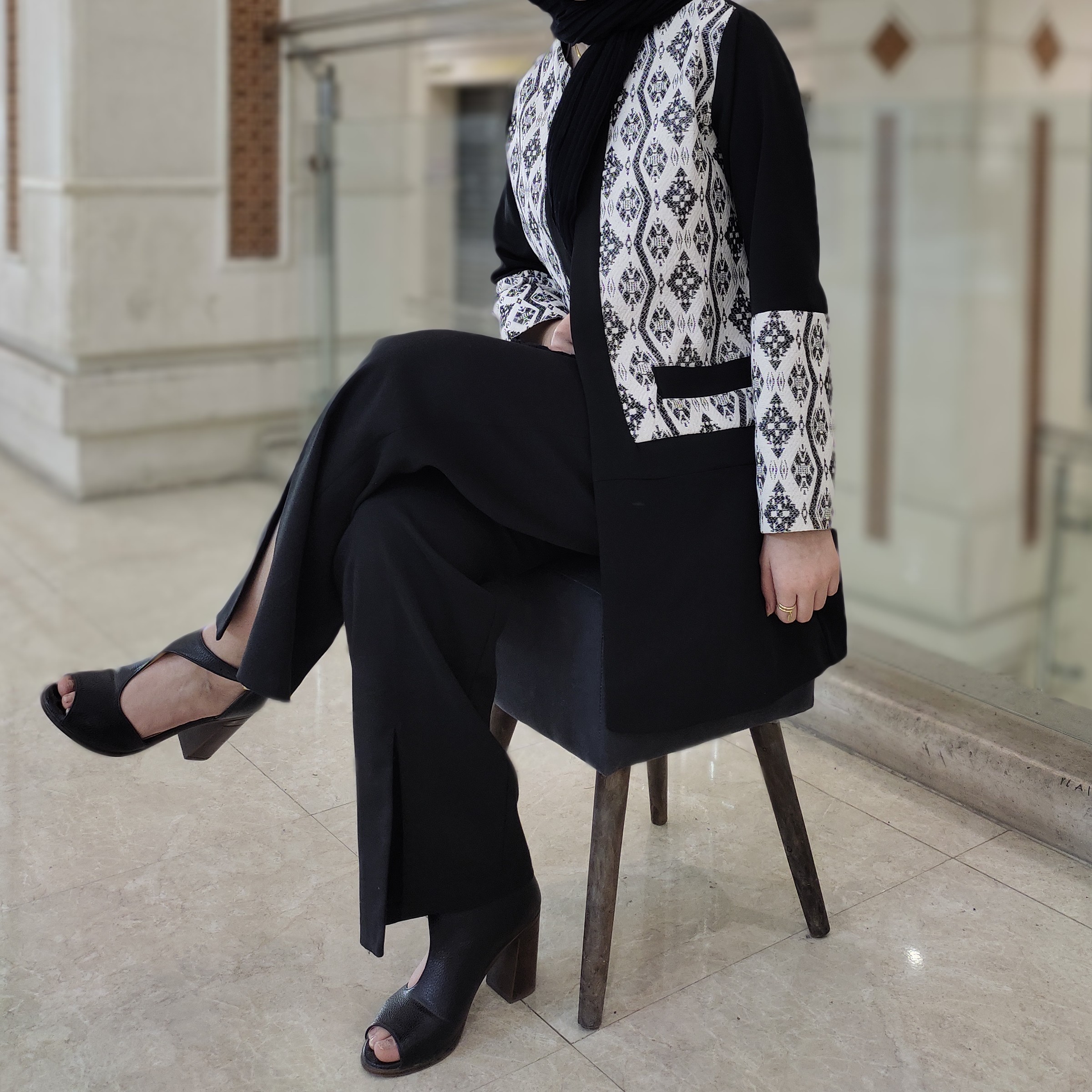 مانتو کتی ژاکارد مغزی دوزی