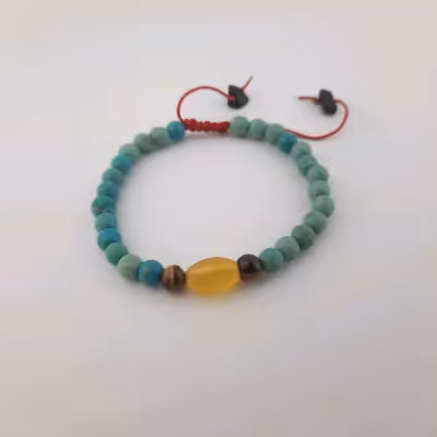 دستبند عقیق زرد چشم ببر د420