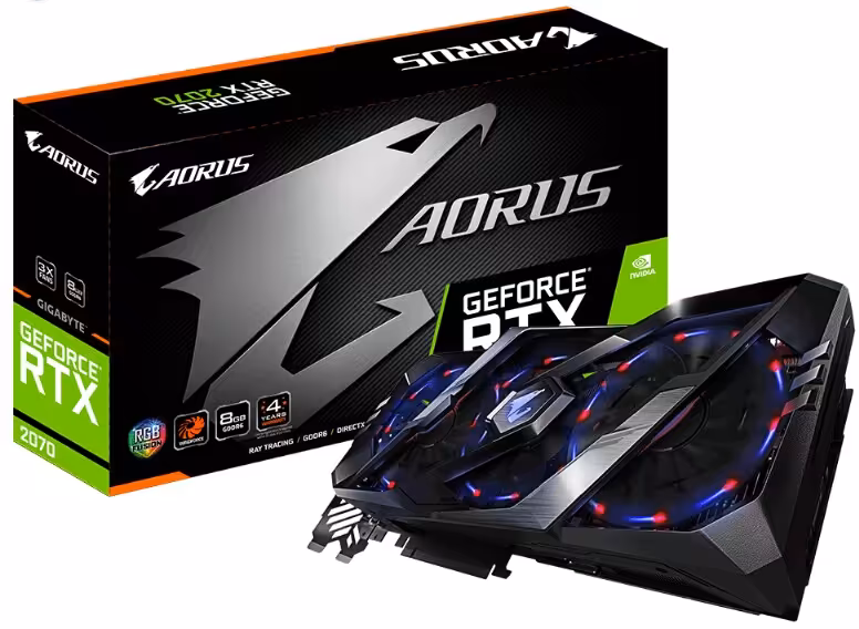 کارت گرافیک گیگابایت مدل AORUS GeForce RTX 2070 8G  با حافظه 8 گیگابایت