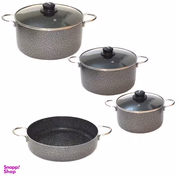 سرویس قابلمه تفلون نچسب 7 پارچه کدP107