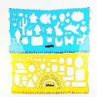 خط کش شابلوندار 2 قلو اشکال هندسی کد:2260