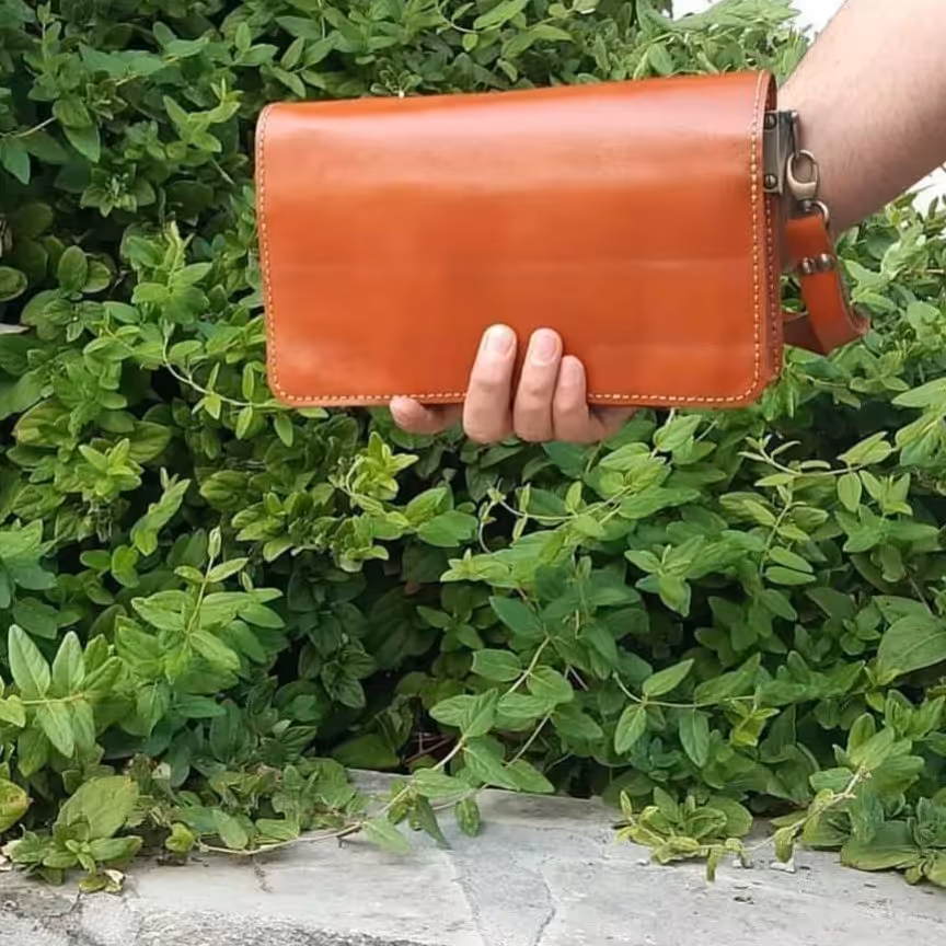 کیف مدارک مردانه چرم گاوی دست دوزکد5689
